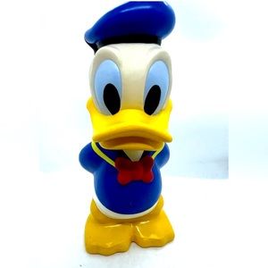 Vintage Walt Disney 12" Donald Duck Hard Plastic Water Bottle w/straw